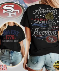 San Francisco 49ers NFL 250 Years Independence Day Rhinestone Dot Unisex 3D Shirt