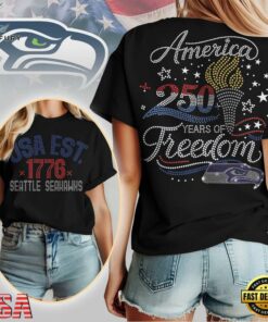 Seattle SeahawksNFL 250 Years Independence Day Rhinestone Dot Unisex 3D Shirt