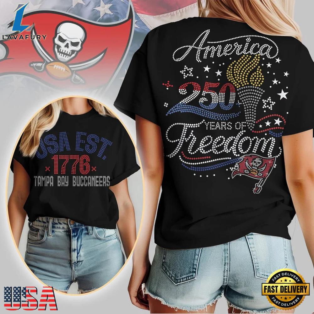 NFL Tampa Bay Buccaneers 250 Years Independence Day 2026 Women T Shirt NFL Tampa Bay Buccaneers 250 Years Independence Day 2026 Women T Shirt