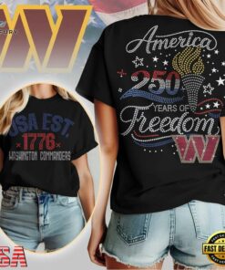 Washington Commanders NFL 250 Years Independence Day Rhinestone Dot Unisex 3D Shirt