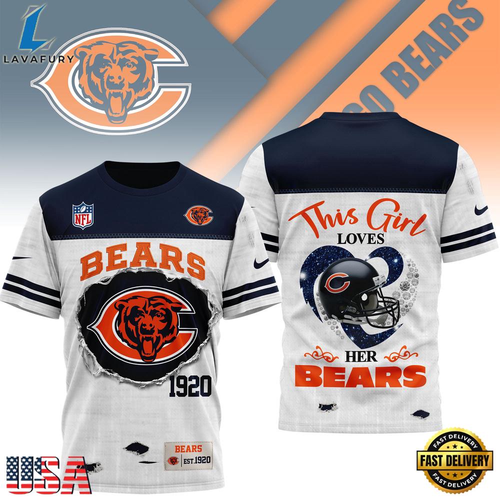 Chicago Bears NHL This Girl Love All Over Print T Shirt Chicago Bears NHL This Girl Love All Over Print T Shirt