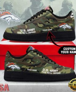 Custom Name Denver Broncos NFL US Army Air Force 1 Shoes For Fans