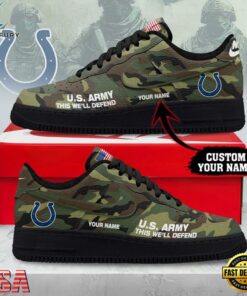 Custom Name Indianapolis Colts NFL US Army Air Force 1 Shoes For Fans