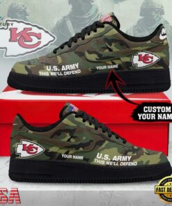 Custom Name Kansas City Chiefs NFL US Army Air Force 1 Shoes For Fans