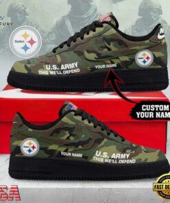 Custom Name Pittsburgh Steelers NFL US Army Air Force 1 Shoes For Fans
