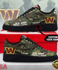 Custom Name Washington Commanders NFL US Army Air Force 1 Shoes For Fans
