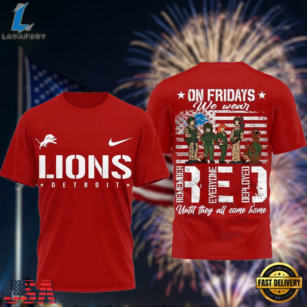 Detroit Lions Scooby-Doo Red Friday Military 2026 All Over Print T Shirt Detroit Lions Scooby-Doo Red Friday Military 2026 All Over Print T Shirt