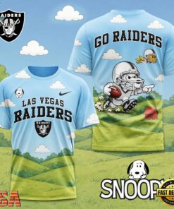 Las Vegas Raiders NFL Snoopy Touchdown 3D T-Shirt