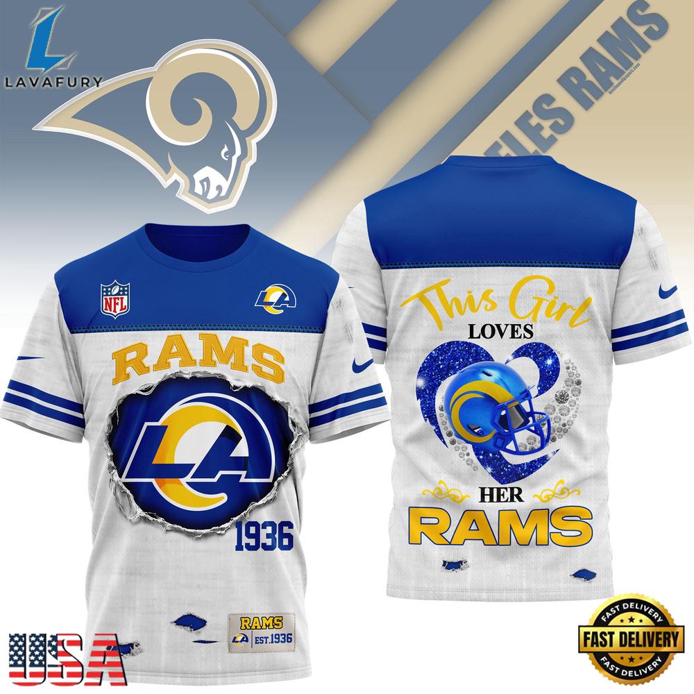 Los Angeles Rams NHL This Girl Love All Over Print T Shirt Los Angeles Rams NHL This Girl Love All Over Print T Shirt