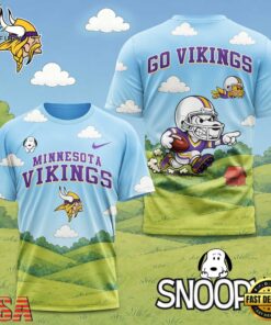 Minnesota Vikings NFL Snoopy Touchdown 3D T-Shirt
