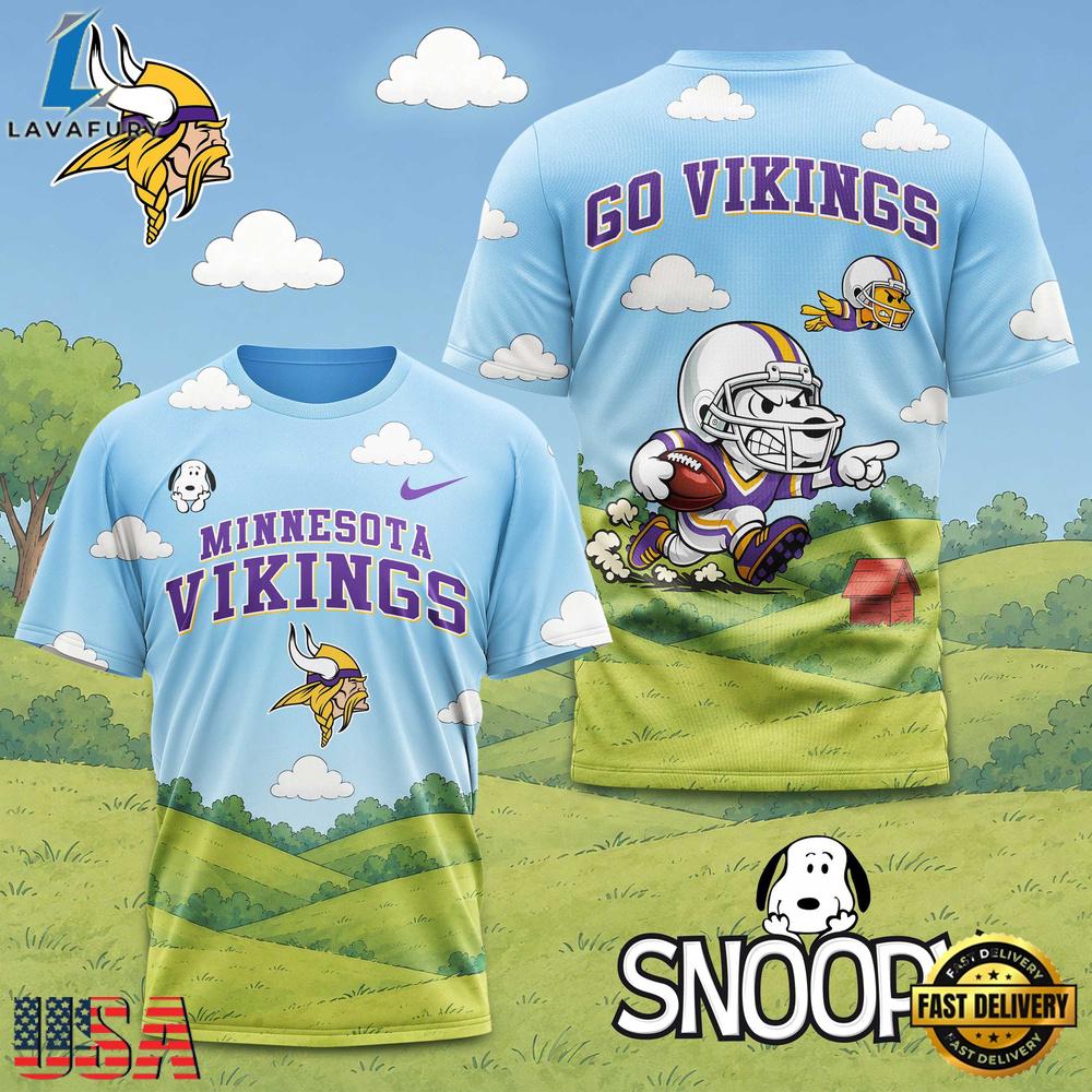 Minnesota Vikings NFL Snoopy New 2026 All Over Print T Shirt Minnesota Vikings NFL Snoopy New 2026 All Over Print T Shirt