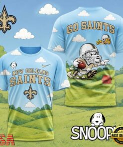 New Orleans Saints NFL Snoopy Touchdown 3D T-Shirt