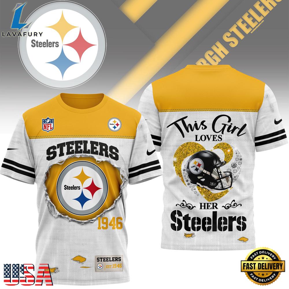 Pittsburgh Steelers NHL This Girl Love All Over Print T Shirt Pittsburgh Steelers NHL This Girl Love All Over Print T Shirt