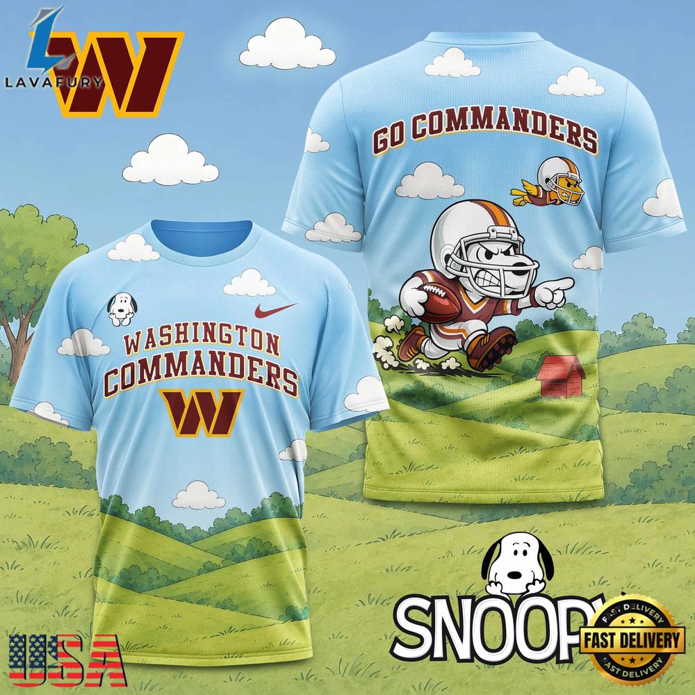 Washington Commanders NFL Snoopy New 2026 All Over Print T Shirt Washington Commanders NFL Snoopy New 2026 All Over Print T Shirt
