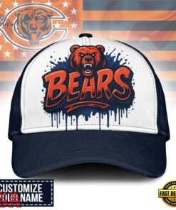 Custom Name Chicago Bears NFL Graffiti Team Baseball Cap