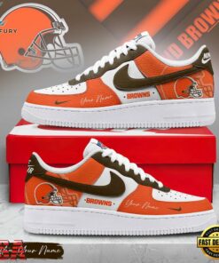 Custom Name Cleveland Browns NFL Victory Pride Air Force 1 Shoes