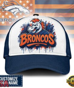 Custom Name Denver Broncos NFL Graffiti Team Baseball Cap