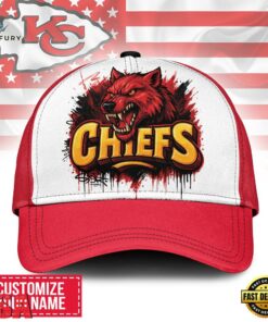 Custom Name Kansas City Chiefs NFL Graffiti Team Baseball Cap