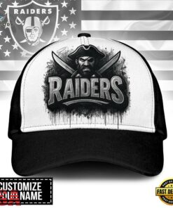 Custom Name Las Vegas Raiders NFL Graffiti Team Baseball Cap