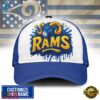 Custom Name Los Angeles Rams NFL Graffiti Team Baseball Cap