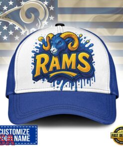 Custom Name Los Angeles Rams NFL Graffiti Team Baseball Cap
