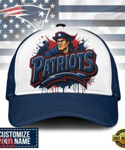 Custom Name New England Patriots NFL Graffiti Team Baseball Cap