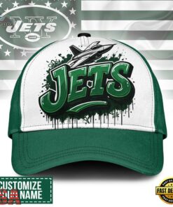 Custom Name New York Jets NFL Graffiti Team Baseball Cap