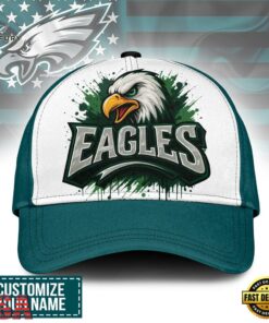 Custom Name Philadelphia Eagles NFL Graffiti Team Baseball Cap