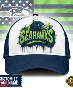 Custom Name Seattle Seahawks NFL Graffiti Team Baseball Cap