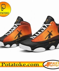 Jesus Carrying Cross Silhouette Basketball Shoes