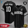 Las Vegas Raiders NFL New 2026 Version Custom Name Number Baseball Jersey 3 Las Vegas Raiders NFL Team Pride Baseball Jersey