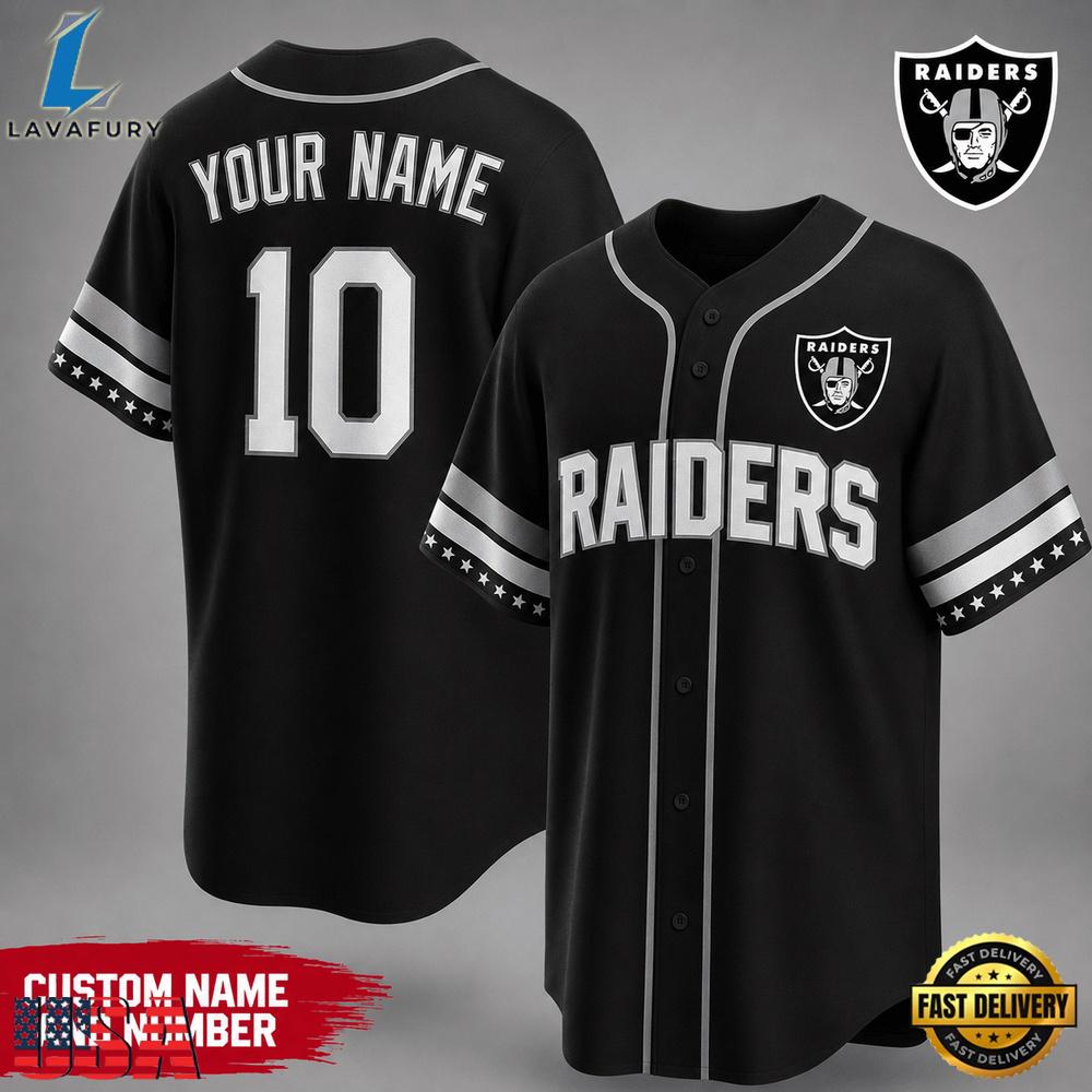 Las Vegas Raiders NFL New 2026 Version Custom Name Number Baseball Jersey Las Vegas Raiders NFL New 2026 Version Custom Name Number Baseball Jersey