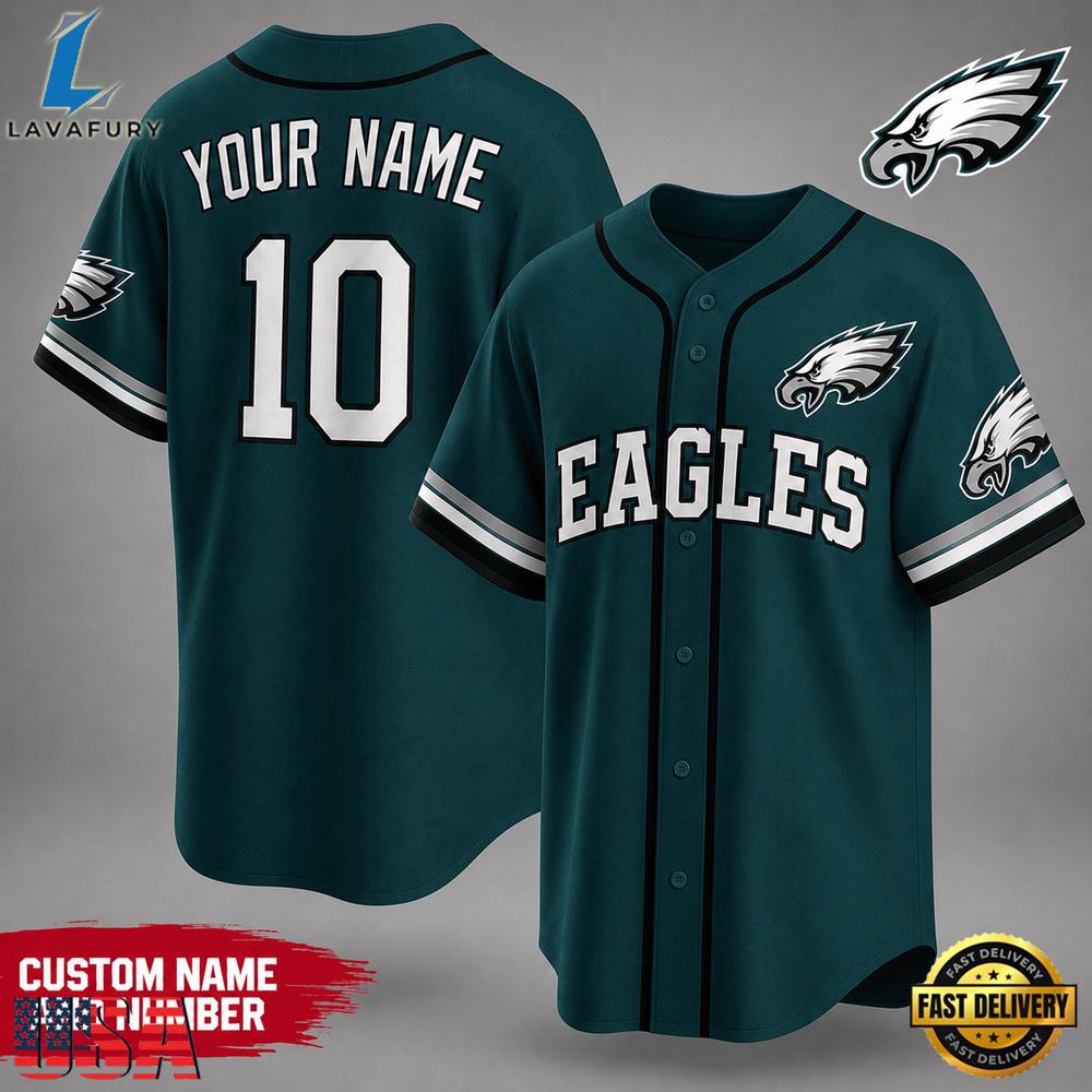 Philadelphia Eagles NFL New 2026 Version Custom Name Number Baseball Jersey Philadelphia Eagles NFL New 2026 Version Custom Name Number Baseball Jersey