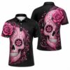 Pink Sugar Skull Bowling Polo Shirts 2 Pink Sugar Skull Bowling Polo Shirts