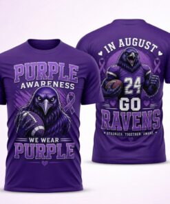 Purple Awareness Ravens 3D Shirt