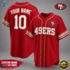 San Francisco 49ers NFL New 2026 Version Custom Name Number Baseball Jersey 2 San Francisco 49ers NFL Team Pride Baseball Jersey