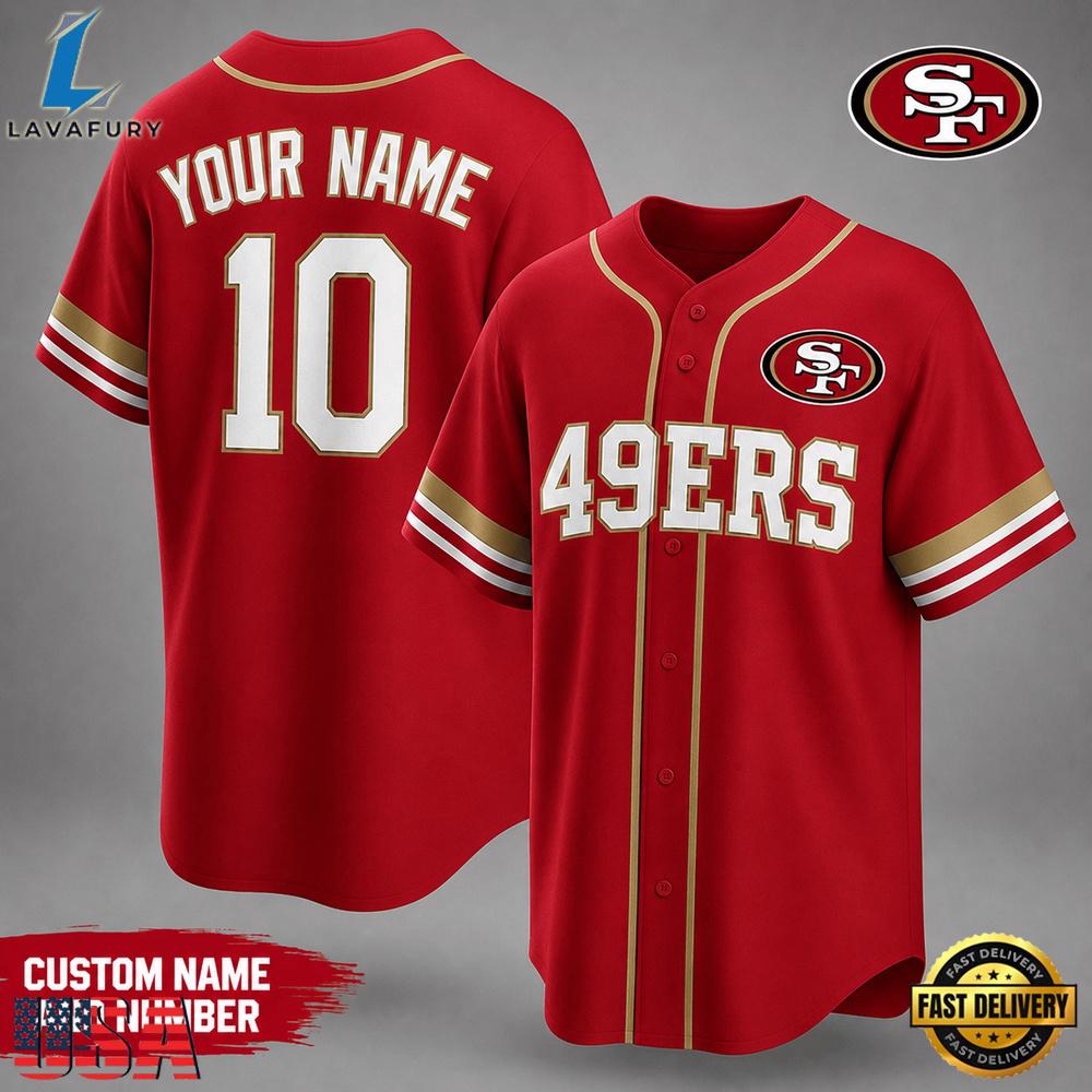 San Francisco 49ers NFL New 2026 Version Custom Name Number Baseball Jersey San Francisco 49ers NFL New 2026 Version Custom Name Number Baseball Jersey