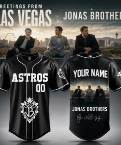 Houston Astros x Jonas Brothers Greetings From Las Vegas Tour 2026 Black Baseball Jersey , Music Artist Baseball Jersey Houston Astros X Jonas Brothers Greetings From Las Vegas Tour 2026 Black Baseball Jersey
