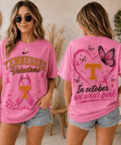 Tennessee Volunteers 2026 NCAA Pink October Breast Cancer Awareness Fan Pride Unisex T Shirt , NCAA 3D Graphic Tee Tennessee Volunteers 2026 Ncaa Pink October Breast Cancer Awareness Fan Pride Unisex T Shirt