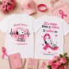 Snoopy Together in Pink Breast Cancer Awareness Ribbon, Heartbeat & Unity Front and Back T Shirt , Trending Music 3D Tee Snoopy Together IN Pink Breast Cancer Awareness Ribbon Heartbeat Unity Front And Back T Shirt
