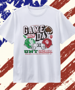 North Texas Mean Green vs the Indiana Hoosiers Game Day September 5 2026 Memorial Stadium T Shirt, Trendy 2D Print Shirt North Texas Mean Green VS The Indiana Hoosiers Game Day September 5 2026 Memorial Stadium T Shirt