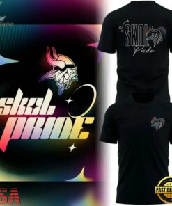 2026 Minnesota Vikings Skol Pride Night Black 3D Shirt , Viral 3D Graphic Tee 2026 Minnesota Vikings Skol Pride Night Black 3D Shirt