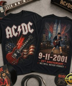 ACDC 9 11 Memorial 25th Anniversary 3D Shirt , Music Design T Shirt Acdc 9 11 Memorial 25th Anniversary 3D Shirt