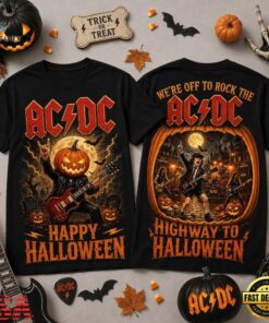 ACDC Highway to Halloween Pumpkin Rock T Shirt, Trending Music 3D Tee Acdc Highway TO Halloween Pumpkin Rock T Shirt