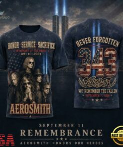 Aerosmith 911 Tribute Twin Towers 343 Graphic 3D Shirt, Trending Music 3D Tee Aerosmith 911 Tribute Twin Towers 343 Graphic 3D Shirt