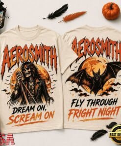 Aerosmith Dream On Scream On Fright Night 3D Shirt, Trending Music 3D Tee Aerosmith Dream ON Scream ON Fright Night 3D Shirt