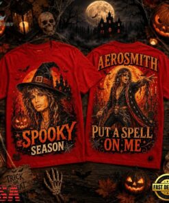 Aerosmith Witch Hat Full Moon Spooky Season Halloween 3D Shirt , Music Fans Shirt Aerosmith Witch Hat Full Moon Spooky Season Halloween 3D Shirt