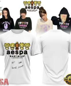 Aespa x BAPE Signed 2026 New Design T Shirt , Music Fans Shirt Aespa X Bape Signed 2026 New Design T Shirt