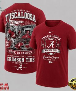 Alabama Crimson Tide 2026 NCAA Back To Campus 3D Shirt , NCAA 3D Graphic Tee Alabama Crimson Tide 2026 Ncaa Back TO Campus 3D Shirt