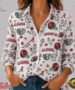 Alabama Crimson Tide NCAA College Spirit Blossoms Women Casual Shirt, Trendy NCAA Women Shirt Alabama Crimson Tide Ncaa College Spirit Blossoms Women Casual Shirt